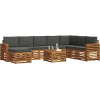 vidaXL Outdoor-Sofagarnitur 9 Stk. Natur und Anthrazit