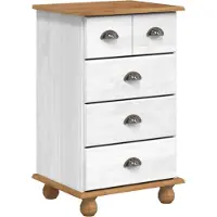 vidaXL Schubladenkommode 5-Schublade ASKIM Weiß 48,5 x 40 x 79 cm
