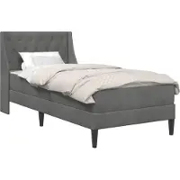 vidaXL Bettgestell mit Matratze Dunkelgrau 90 x 190 cm Samt