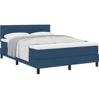 vidaXL Boxspringbett mit Kopfteil Blau 140 x 190 cm Stoff