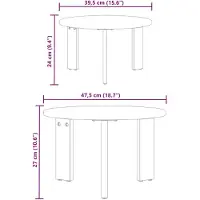 vidaXL Couchtisch 2 stk. Natur 47,5 x 47,5 x 27 cm Massivholz Kiefer