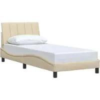 vidaXL Bettgestell ohne Matratze "Hanko" Creme 100x200 cm Stoff