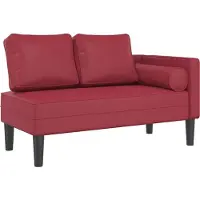 vidaXL Chaiselongue mit Kissen Weinrot Kunstleder