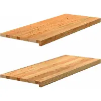 vidaXL Fensterbänke 2 Stk. Hellbraun 100x40x2 cm Massivholz Eiche