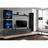 Xl Moebel Gmbh Schwarz Wandschrank Designer Wohnwand Luxus Wohnzimmermöbel Wand Regal Neu