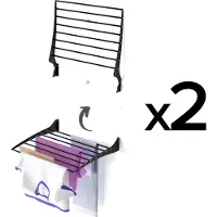 Foxydry 2x Wäscheständer zur Wandmontage, klappbar und platzsparend – Fold 60 cm Schwarz