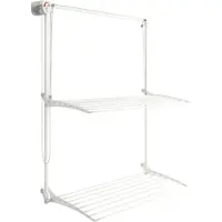 Foxydry Wäscheständer für die Wand mit Klappgitter und Trockenfläche – Wall Plus 152 cm Weiß