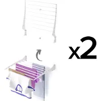 Foxydry 2x Fold – Klappbarer Wand-Wäscheständer für Bad, Balkon oder Terrasse