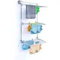 Foxydry Vertikaler Wand-Wäscheständer mit 3 Ebenen, platzsparender Trockner – Tower 88 cm Grau