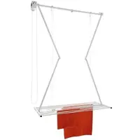 Foxydry Höhenverstellbarer Decken-Wäscheständer aus Aluminium, platzsparend, rostfrei, ideal für Bad, Balkon oder Waschküche - Mini 128 cm – Weißer,