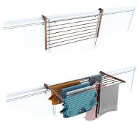 Foxydry Duo Balkon-Wäschetrockner 102 cm – Corten-Finish, klappbar, aus Aluminium
