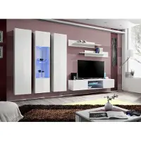 Xl Moebel Gmbh Weiß Wohnwand Hänge Vitrine TV Ständer Luxus Wandschrank Einrichtung Holz Möbel