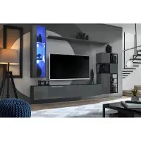 Xl Moebel Gmbh Designer Grau Wohnwand Hänge VitrineTV Ständer Komplett Hochglanz Sideboard