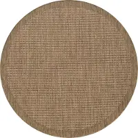KADIMA DESIGN In- & Outdoor-Teppich Einfarbig Pflegeleicht Waschbar Strapazierfähig | Rund Braun 160x160 cm Balkon Terrasse Küche | DAFNE –