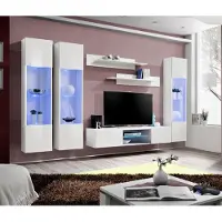 Xl Moebel Gmbh Modern Wohnwand Weiß Stil Designer TV Ständer Hänge Vitrine Luxus Wohnzimmer