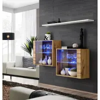 Xl Moebel Gmbh Braun Garnitur 3tlg Wohnwand Luxus Wohnzimmer Set Holz Wandregal Möbel Neu
