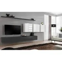 Xl Moebel Gmbh Holzmöbel Wohnwand Grau Designer TV-Ständer Hochglanz Sideboard Wandschrank