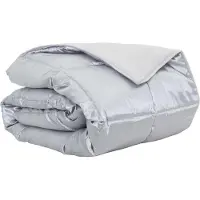 vidaXL Sommerdecke Silber 200 x 220 cm Satin und Mikrofaser