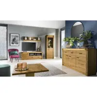 AEA Wohnzimmer TV-Lowboard s Einrichtung Komplett Wohnwand Set 4tlg
