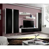 Xl Moebel Gmbh Set Wohnwand Wohnzimmer Wand Regale Schwarz TV Ständer Lowboard