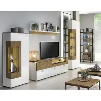 AEA s Wohnwand TV-Lowboard 2x Vitrine Komplett Wohnzimmer Set 5tlg