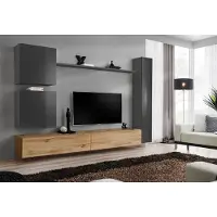 AEA Wandschrank Wohnwand Komplett Set 6tlg Modernes Möbel Sideboard TV-Ständer