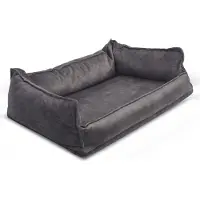 Letti Orthopädisches Haustierbett Soffy Nest 90x110, Grau - Premiumbett für Hunde & Katzen, 100 % Latex, mit Rand, wasserdicht, atmungsaktiv –