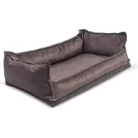 Letti Orthopädisches Haustierbett Soffy Nest 90x110, Braun Premiumbett für Hunde & Katzen, 100 % Latex, mit Rand, wasserdicht, atmungsaktiv –