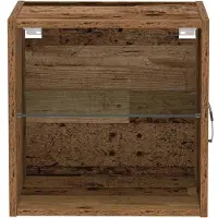 vidaXL Schwimmendes Regal mit LED-Licht Braun 40 x 28,5 x 40 cm