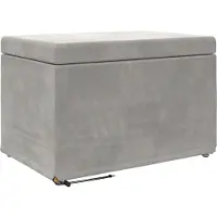 vidaXL Hocker Hellgrau 61 x 41 x 40 cm Samt und Engineering Holz