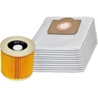 Invest-de 10 Staubsaugerbeutel + Filter für MV 3, WD 3200, WD 3500 P.u.M.,WD 3.200,WD 3.500