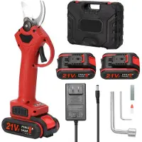 HDeye Akku-Gartenschere, elektrische Gartenschere, Schnittdurchmesser 30 mm, mit 2 Akku, 21-V-Gartenschere, Baumschere