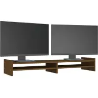vidaXL Monitorständer Honigbraun 100x27x15 cm Massivholz Kiefer