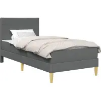 vidaXL Bettrahmen Dunkelgrau 90 x 200 cm Polyester