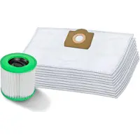 Invest-de 10 Staubsaugerbeutel + Patronenfilter kompatibel mit Kärcher 6.959-130.0 WD 3 MV 3 waschbar Filter