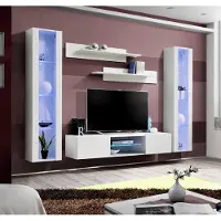 Xl Moebel Gmbh Wohnwand Hänge Vitrine Wohnzimmer TV-Ständer Sideboard Wand Regale Komplett