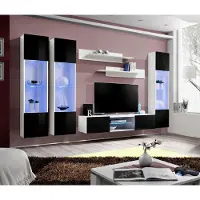 Xl Moebel Gmbh Wohnwand TV-Ständer Sideboard Hänge Vitrine Holz Weiß Luxus Wohnzimmer