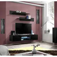 Xl Moebel Gmbh Schwarz Wohnwand Wandregale Set 3 tlg TV Ständer Wohnzimmermöbel Neu