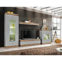 Xl Moebel Gmbh Graue Wohnwand TV Ständer Designer Wohnzimmer Holz Vitrine Möbel 4tlg