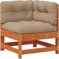 vidaXL Gartenecksofa Massives Kiefernholz Wachsbraun