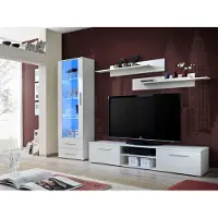 Xl Moebel Gmbh Weiß Wohnwand TV-Ständer Vitrine TV-Ständer Sideboard Modern Einrichtung Regale