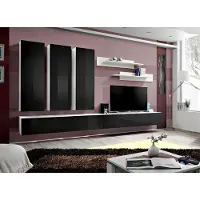 AEA Wohnzimmer Komplett Set 7 tlg Wohnwand TV Ständer Luxus Garnitur Wandregal Neu