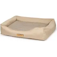 Dogeste Hundebett Orthopädisches Waschbar Hundesofa mit Bezug abnehmbar Hundekissen Hundekörbchen - Farbe Kord Beige - Hundematte Größe XXL - 100x82 cm