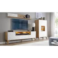 Xl Moebel Gmbh Wohnzimmer TV-Lowboard Wandregal Regal Wohnwand Schrank Set 3tlg
