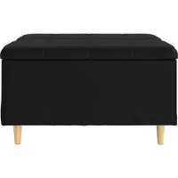 vidaXL Ottoman mit Stauraum Schwarz 80 x 80 x 45 cm Kunstleder