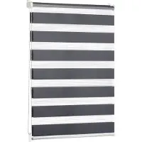 Everbrent Blumtal Doppelrollo 55 x 130 - 155cm - Klemmfix Rollo, Rollos für Fenster ohne Bohren, Klemmrollo für Fenster & Türen, Anthrazit