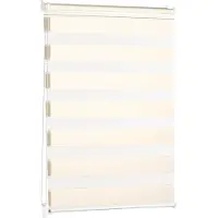 Everbrent Blumtal Doppelrollo 60 x 130 - 155cm - Klemmfix Rollo, Rollos für Fenster ohne Bohren, Klemmrollo für Fenster & Türen, Elfenbein