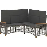 vidaXL Garten Liegesofa Set Grau und Dunkelgrau 164 x 164 x 112 cm