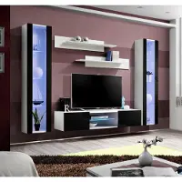 Xl Moebel Gmbh Wohnwand Set 5tlg Wohnzimmer Luxus 2x Hänge Vitrine TV-Ständer Wand Regale
