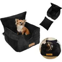 Dogeste Hundeautositz personalisiert mit Namen für Rückbank mit Leine – Autositz Hund für kleine Hunde – Hundekorb Auto Hundebett